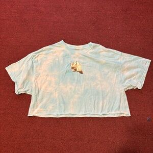 Gildan custom tie dye crop top with Appa print XL